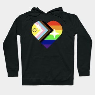 Inclusive Progress Pride Flag Heart Hoodie